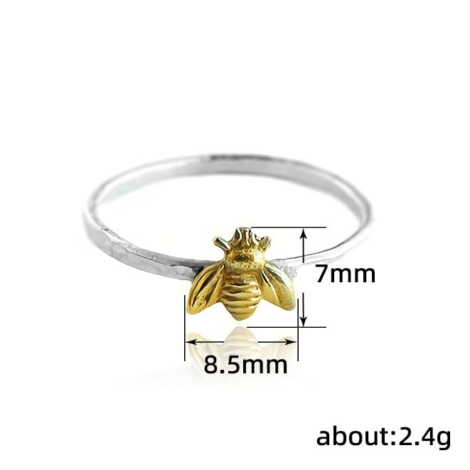 Metmejiao Fashion Cute Gold Bee Ring for Women Finger Wrap Around Craft Handmade Animal Lucky Honey Bee Knuckle Ring (7) - Image 3